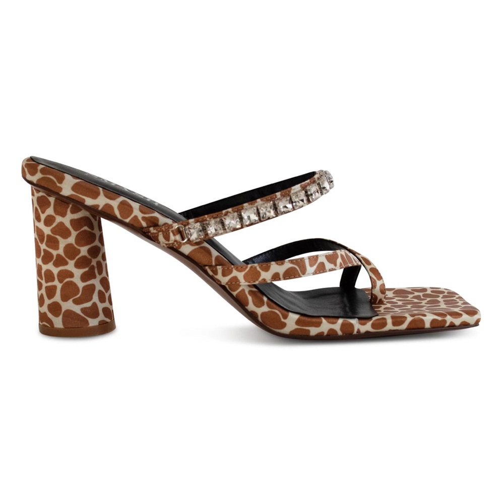 Brown Block Heel Strappy Sandals